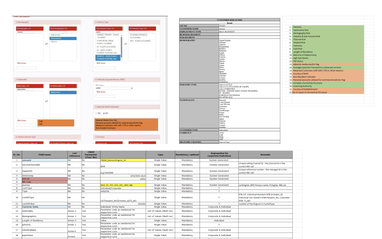 The original CRAM tool, a fragmented patchwork of Excel sheets, PDF forms, and disconnected data